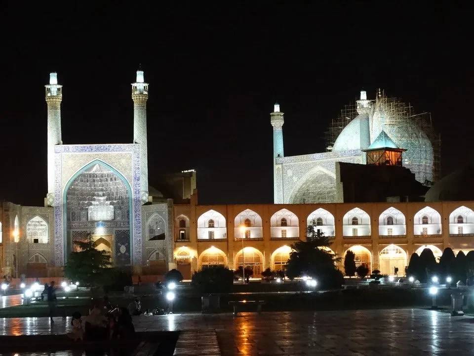 La piazza Imam a notte a Isfahan, Iran.