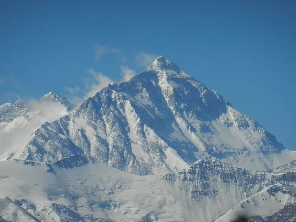 Vista delle vette innevate dell'Himalaya e del Tibet.