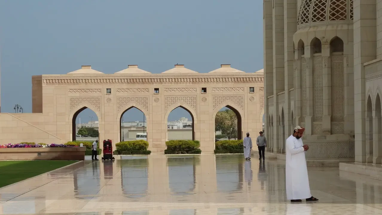 La moschea del Sultano Qaboos a Muscat in Oman.