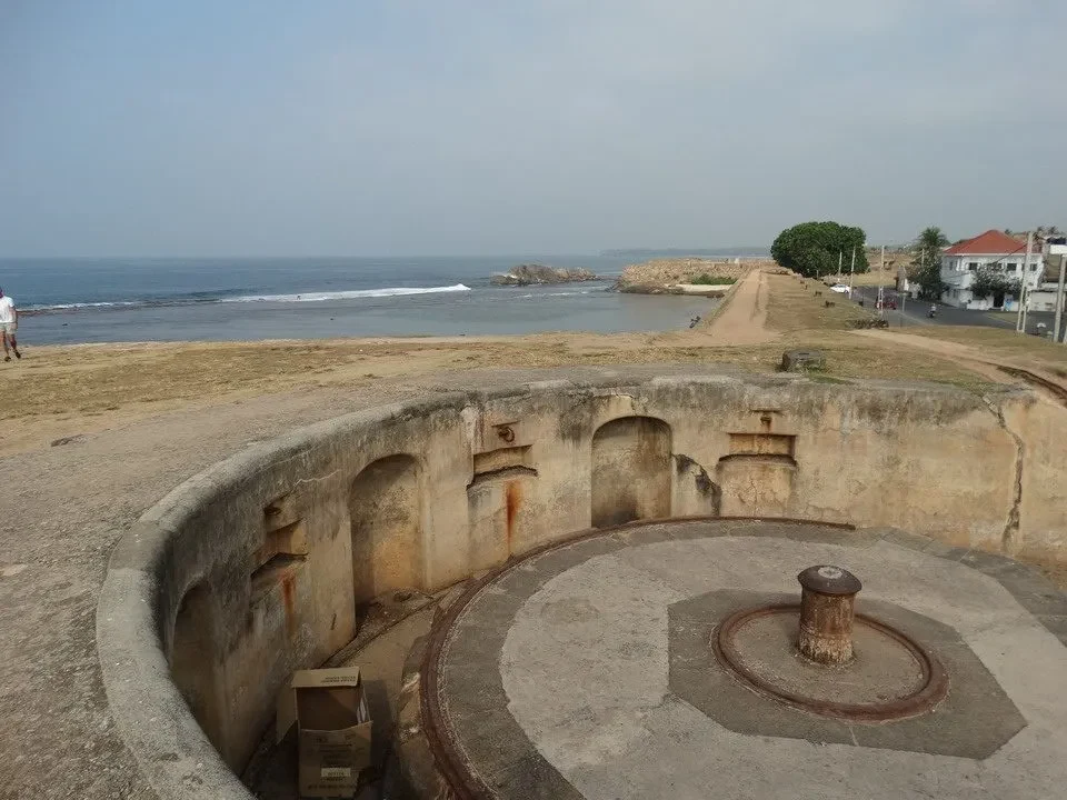 Vista panoramica del porto e della costa di Galle in Sri Lanka.