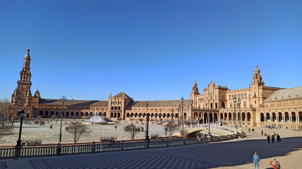 Vista della Plaza de España a Siviglia in Andalusia.