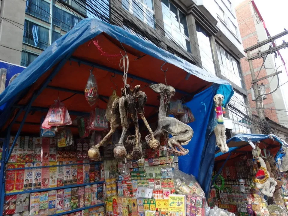 Mercato delle streghe a La Paz, Perù e Bolivia.