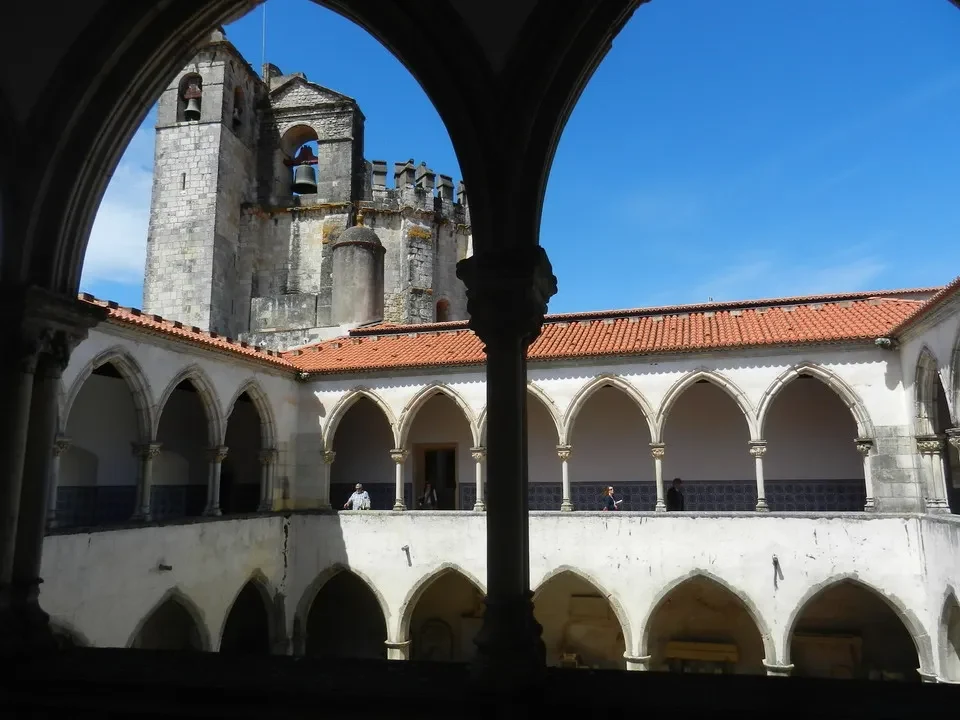Vista del Convento de Cristo a Tomar in Portogallo.